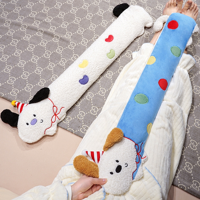 91家纺网 家纺一手货源 找家纺 仟亿莱 2026新款翘耳小狗注水长条热水袋 注水糖豆狗