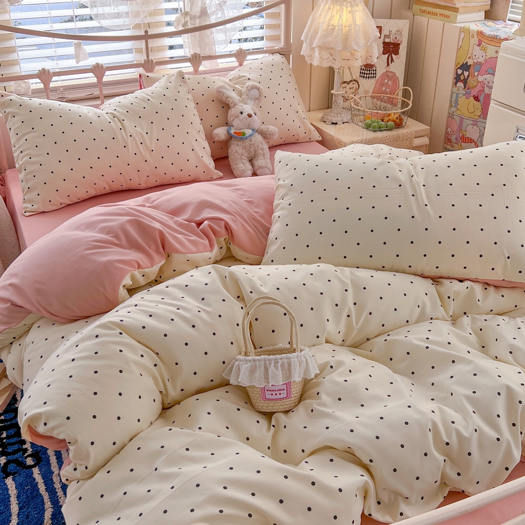 91家纺网 家纺一手货源 找家纺 玉海棠家纺 2026新款古法水洗仿棉云感纱四件套 初恋