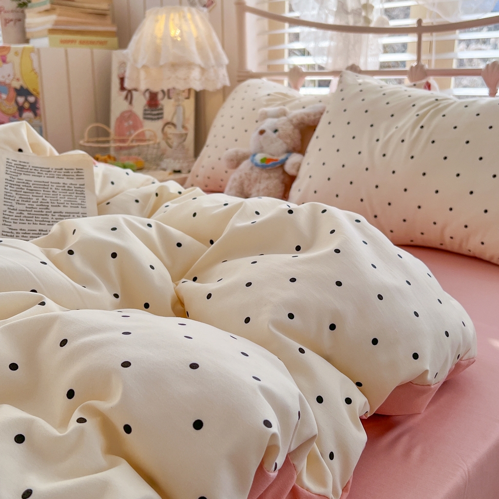 91家纺网 家纺一手货源 找家纺 玉海棠家纺 2026新款古法水洗仿棉云感纱四件套 初恋