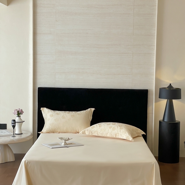 淳绵家居 2025新款50*50S长绒棉全棉纯棉提花单床单单品床单床单单件 郁金香-浅香槟