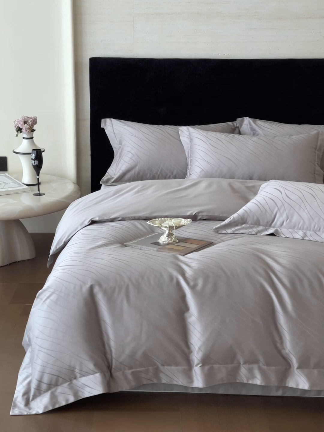 91家纺网 家纺一手货源 找家纺 淳绵家居 2025新款50*50S长绒棉全棉纯棉提花单床单单品床单床单单件 布兰卡-高级灰