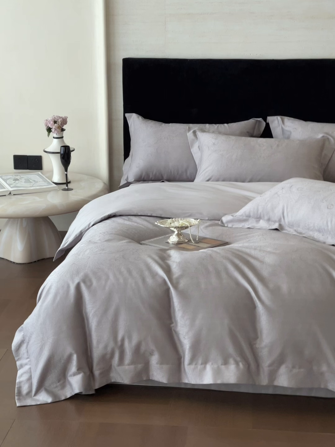 91家纺网 家纺一手货源 找家纺 淳绵家居 2025新款50*50S长绒棉全棉纯棉提花单床单单品床单床单单件 洛园-高级灰