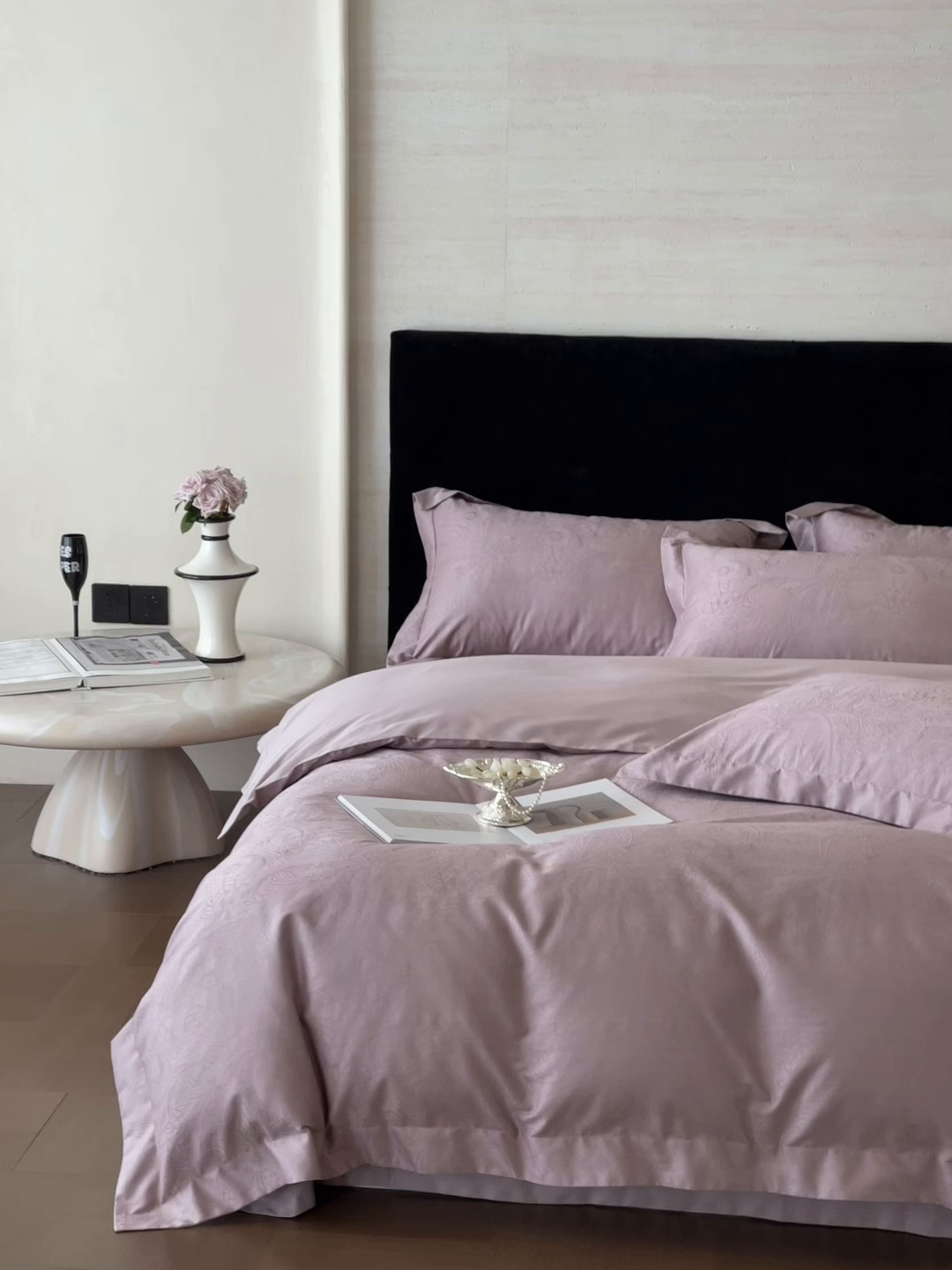 91家纺网 家纺一手货源 找家纺 淳绵家居 2025新款50*50S长绒棉全棉纯棉提花单床单单品床单床单单件 洛园-莫奈紫