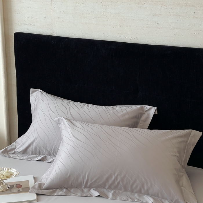 91家纺网 家纺一手货源 找家纺 淳绵家居 2025新款50*50S长绒棉全棉纯棉提花单枕套单品枕套枕套单件 布兰卡-高级灰