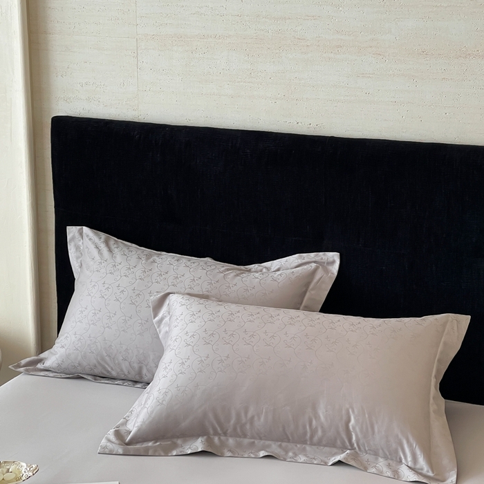 淳绵家居 2025新款50*50S长绒棉全棉纯棉提花单枕套单品枕套枕套单件 克洛伊-高级灰