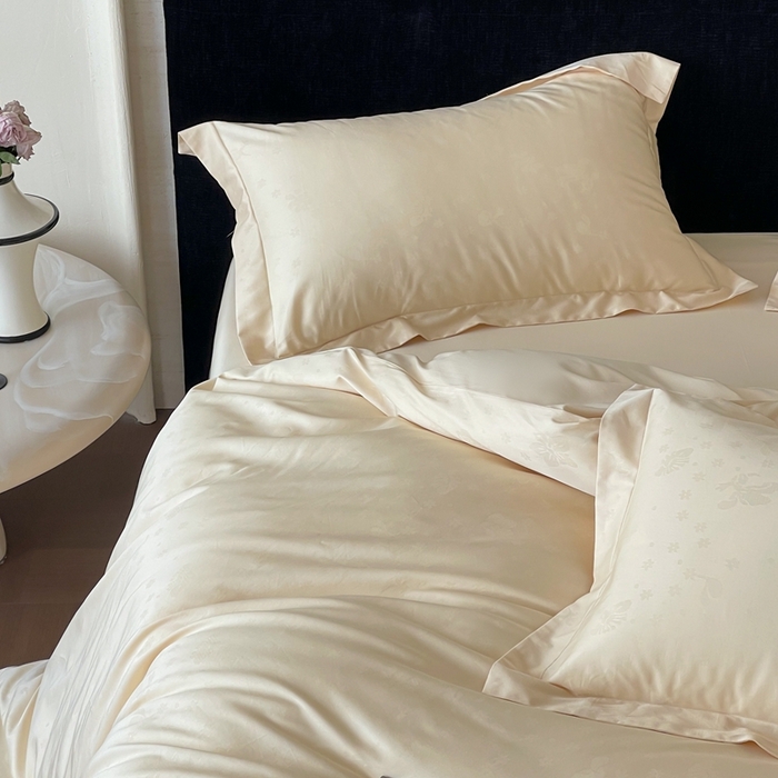 91家纺网 家纺一手货源 找家纺 淳绵家居 2025新款50*50S长绒棉全棉纯棉提花单枕套单品枕套枕套单件 朵芙-浅香槟