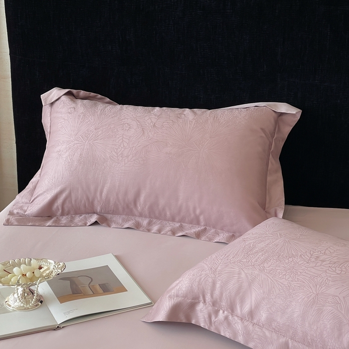 91家纺网 家纺一手货源 找家纺 淳绵家居 2025新款50*50S长绒棉全棉纯棉提花单枕套单品枕套枕套单件 洛园-莫奈紫