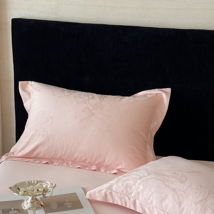 91家纺网 家纺一手货源 找家纺 淳绵家居 2025新款50*50S长绒棉全棉纯棉提花单枕套单品枕套枕套单件 奥罗拉-仙桃粉