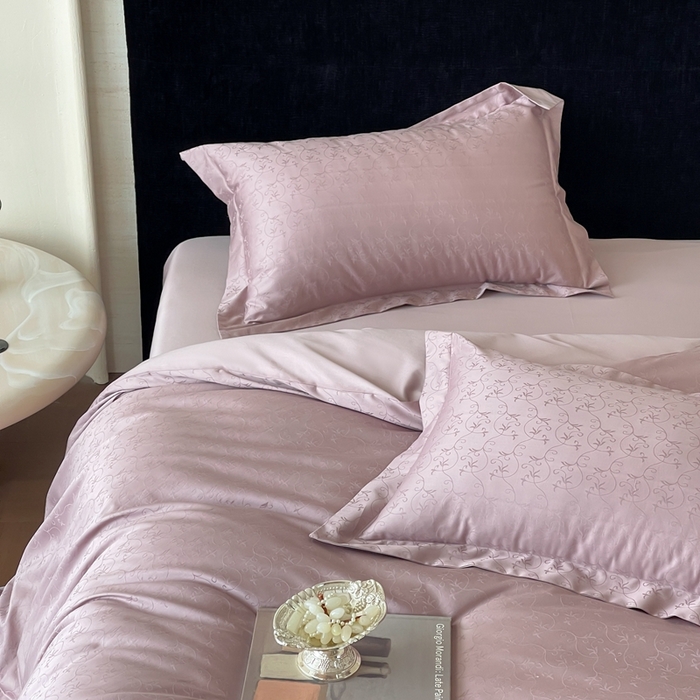 91家纺网 家纺一手货源 找家纺 淳绵家居 2025新款50*50S长绒棉全棉纯棉提花单枕套单品枕套枕套单件 克洛伊-莫奈紫