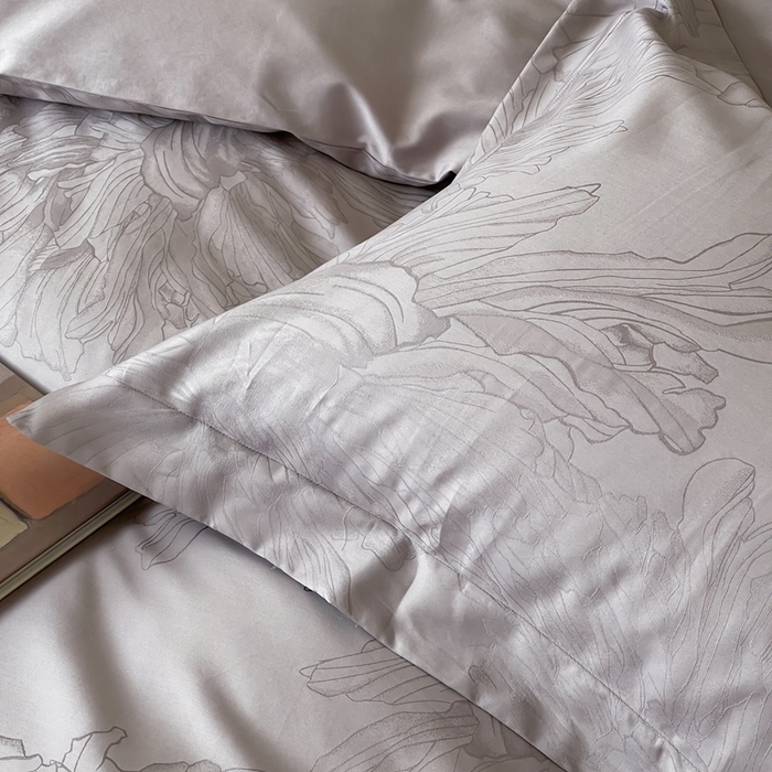 91家纺网 家纺一手货源 找家纺 淳绵家居 2025新款50*50S长绒棉全棉纯棉提花单枕套单品枕套枕套单件 奥罗拉-高级灰