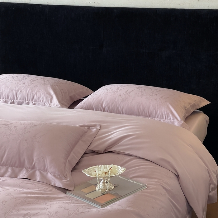 91家纺网 家纺一手货源 找家纺 淳绵家居 2025新款50*50S长绒棉全棉纯棉提花单枕套单品枕套枕套单件 陌上枝头-莫奈紫