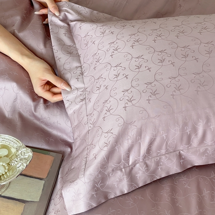 91家纺网 家纺一手货源 找家纺 淳绵家居 2025新款50*50S长绒棉全棉纯棉提花单枕套单品枕套枕套单件 克洛伊-莫奈紫