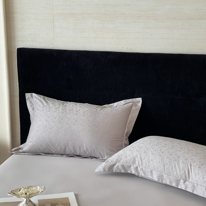 91家纺网 家纺一手货源 找家纺 淳绵家居 2025新款50*50S长绒棉全棉纯棉提花单枕套单品枕套枕套单件 克洛伊-高级灰