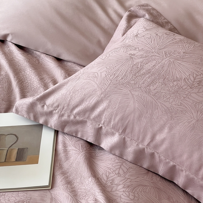 91家纺网 家纺一手货源 找家纺 淳绵家居 2025新款50*50S长绒棉全棉纯棉提花单枕套单品枕套枕套单件 洛园-莫奈紫