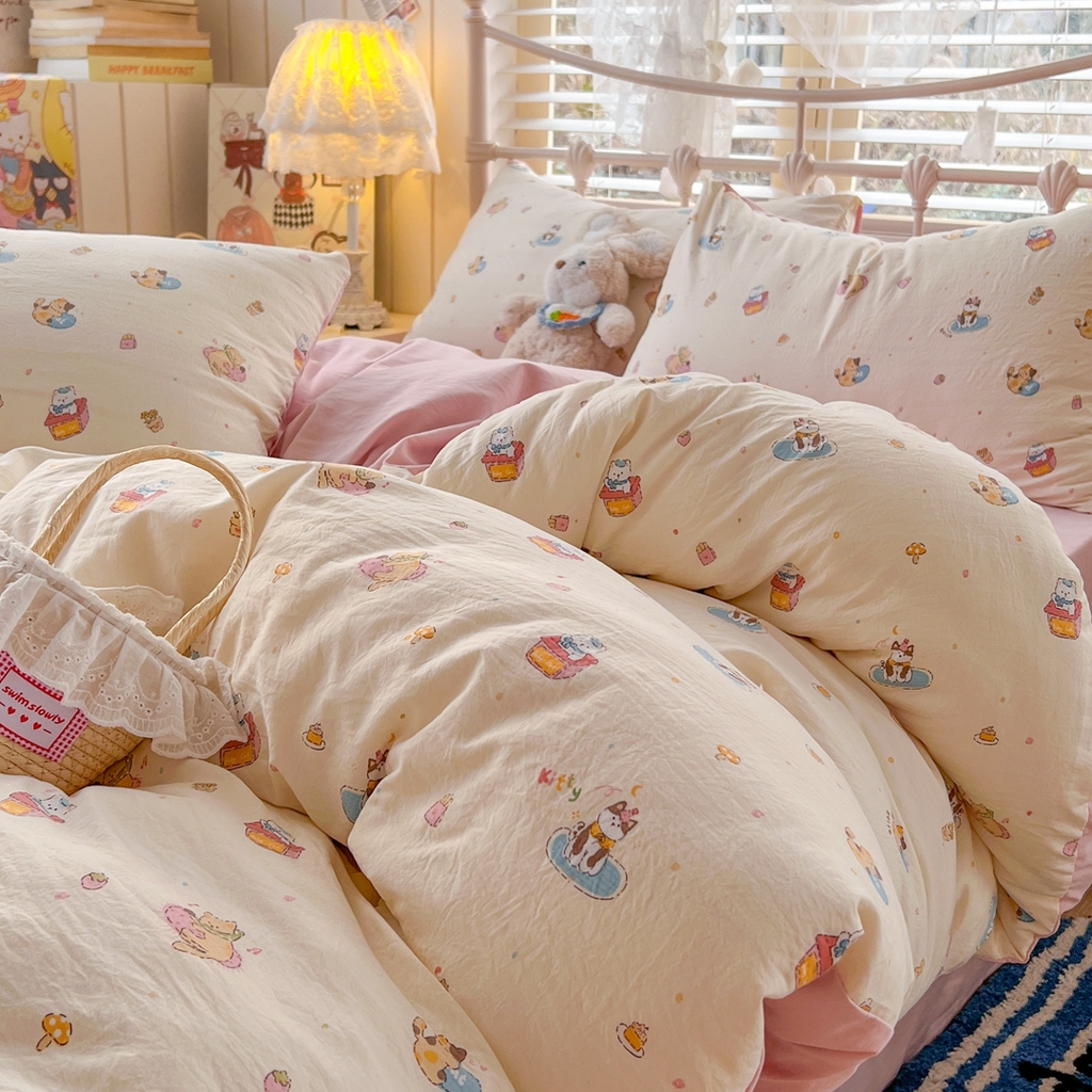 玉海棠家纺 2026新款古法水洗仿棉云感纱四件套 狂欢part