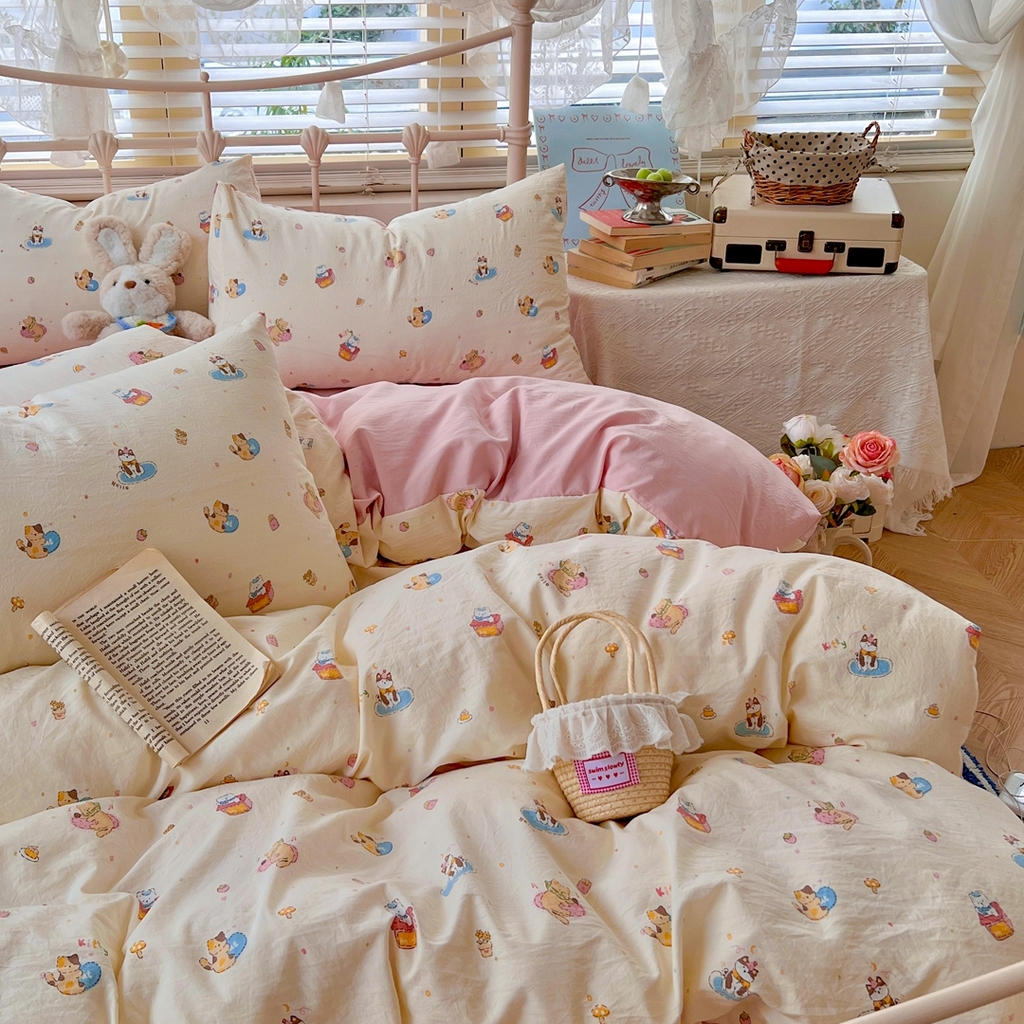 91家纺网 家纺一手货源 找家纺 玉海棠家纺 2026新款古法水洗仿棉云感纱四件套 狂欢part