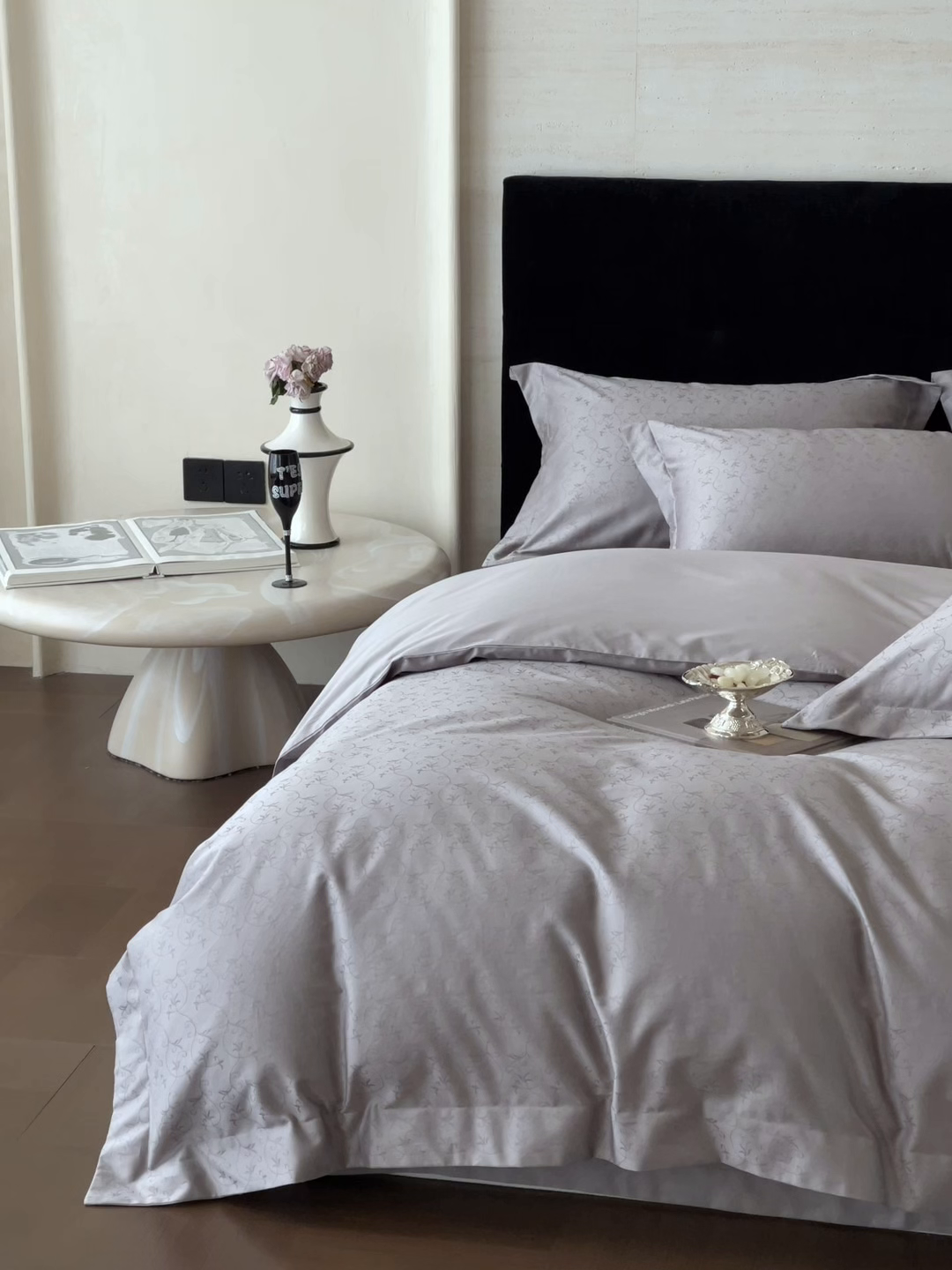 91家纺网 家纺一手货源 找家纺 淳绵家居 2025新款50*50S长绒棉全棉纯棉提花单枕套单品枕套枕套单件 克洛伊-高级灰