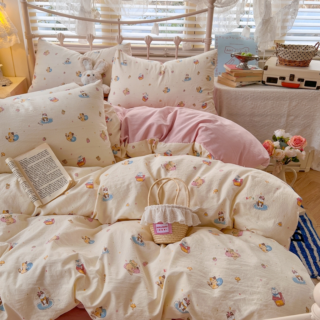 91家纺网 家纺一手货源 找家纺 玉海棠家纺 2026新款古法水洗仿棉云感纱四件套 狂欢part