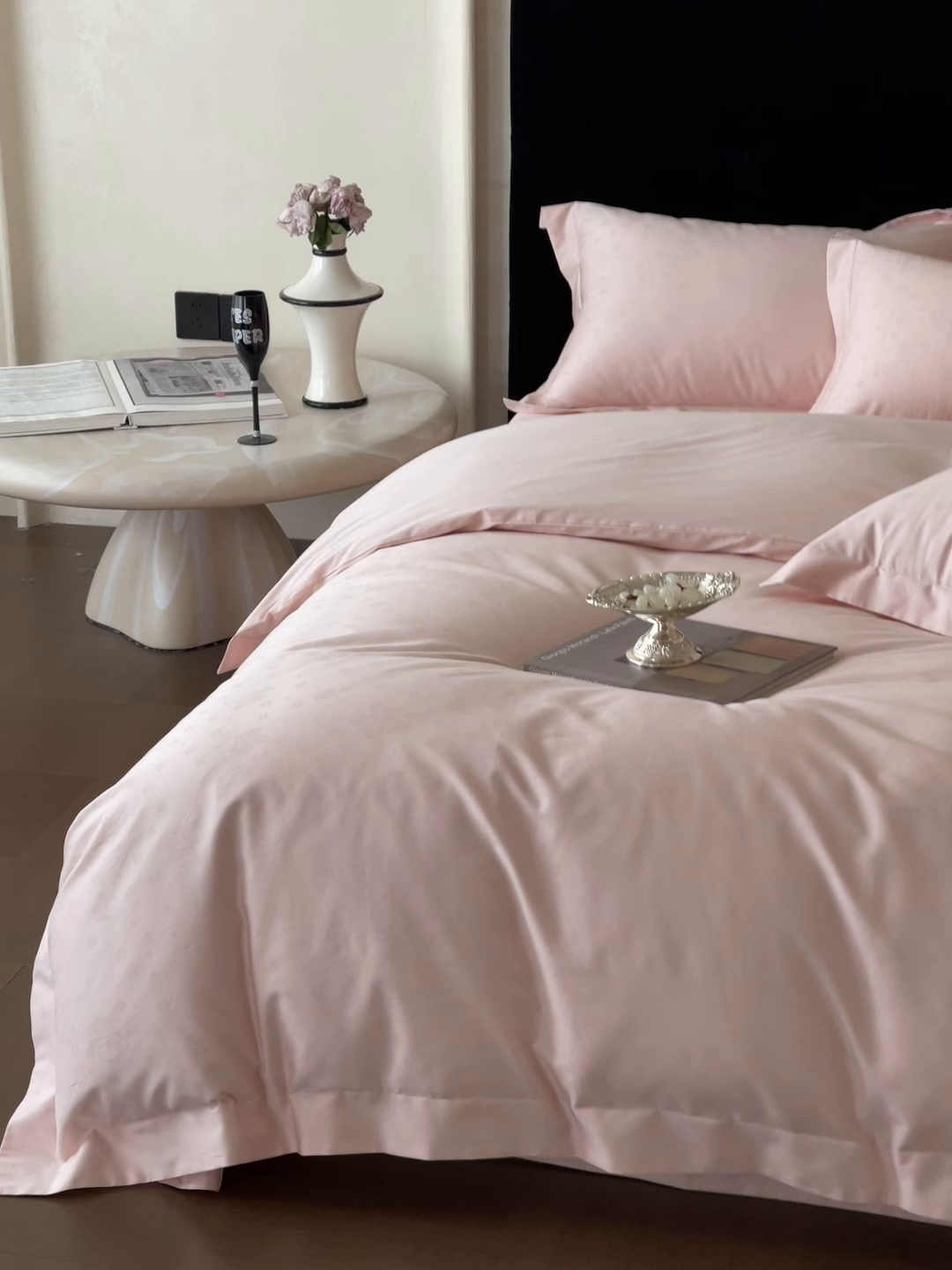 91家纺网 家纺一手货源 找家纺 淳绵家居 2025新款50*50S长绒棉全棉纯棉提花单枕套单品枕套枕套单件 朵芙-仙桃粉