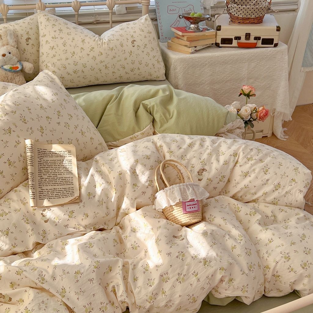 91家纺网 家纺一手货源 找家纺 玉海棠家纺 2026新款古法水洗仿棉云感纱四件套 绿野仙踪