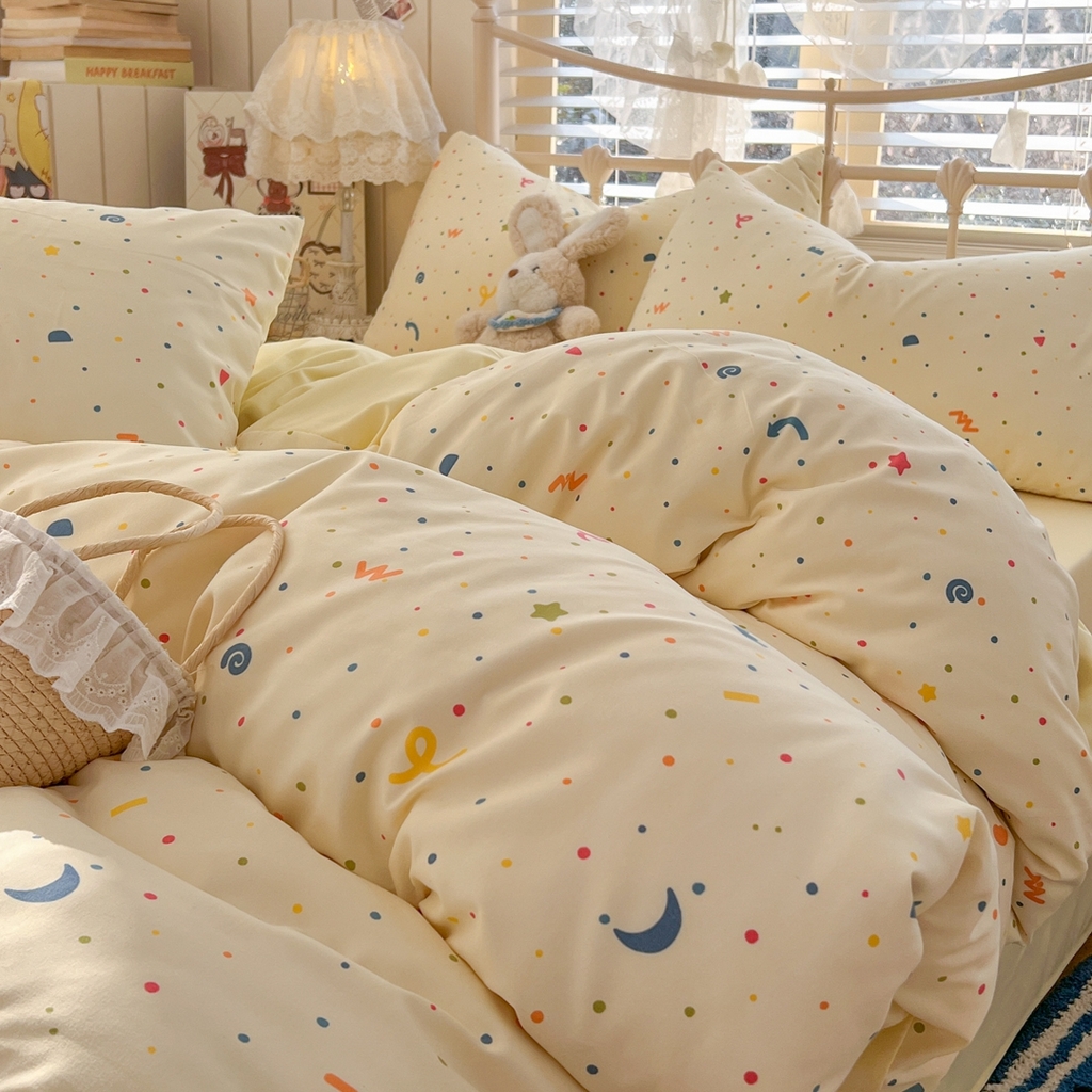 玉海棠家纺 2026新款古法水洗仿棉云感纱四件套 满天星