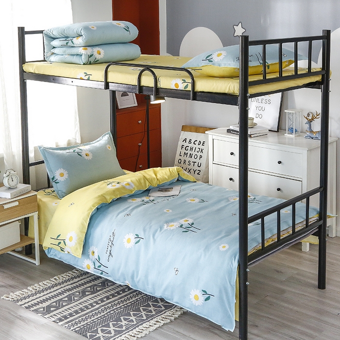 91家纺网 家纺一手货源 找家纺 友承家纺 2026新款床上用品磨毛四件套被单被套学生宿舍单人三件套被罩单件四季通用150cmx200cm 网红雏菊兰