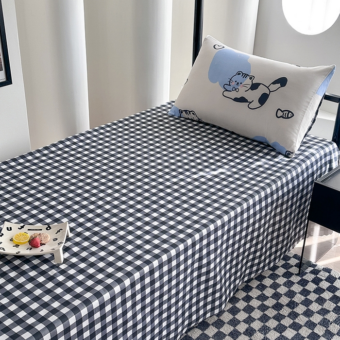 91家纺网 家纺一手货源 找家纺 友承家纺 2026新款床上用品磨毛四件套被单被套学生宿舍单人三件套被罩单件四季通用150cmx200cm 可爱猫