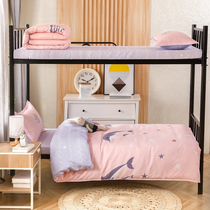 91家纺网 家纺一手货源 找家纺 友承家纺 2026新款床上用品磨毛四件套被单被套学生宿舍单人三件套被罩单件四季通用150cmx200cm 海豚湾