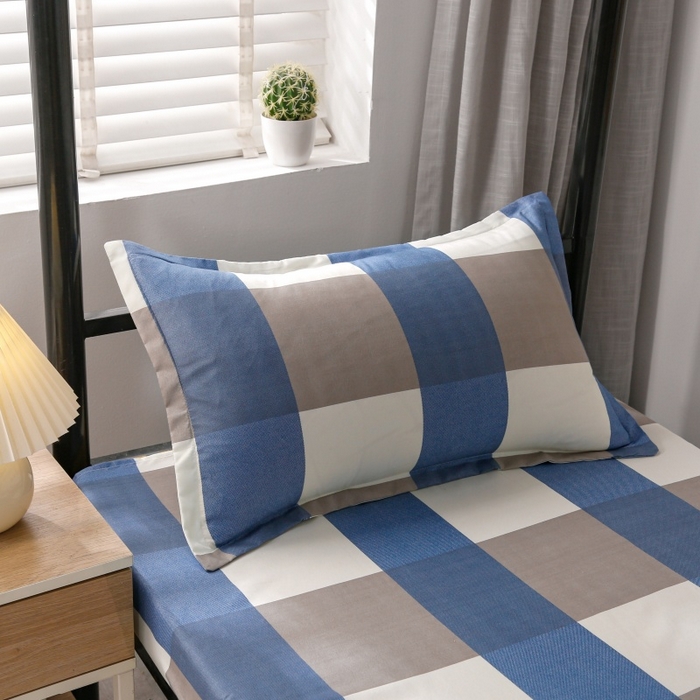 91家纺网 家纺一手货源 找家纺 友承家纺 2026新款床上用品磨毛四件套被单被套学生宿舍单人三件套被罩单件四季通用150cmx200cm 兰大格