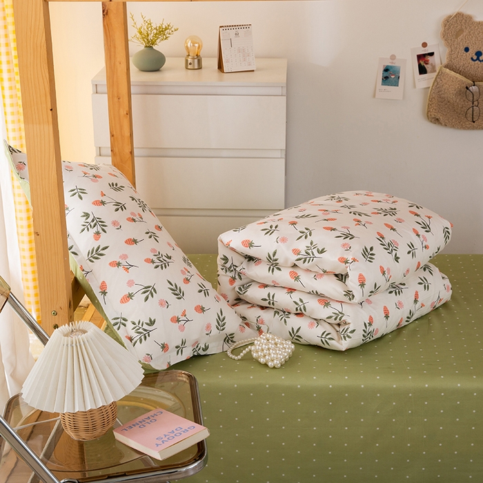 91家纺网 家纺一手货源 找家纺 友承家纺 2026新款床上用品磨毛四件套被单被套学生宿舍单人三件套被罩单件四季通用150cmx200cm 恋爱味道