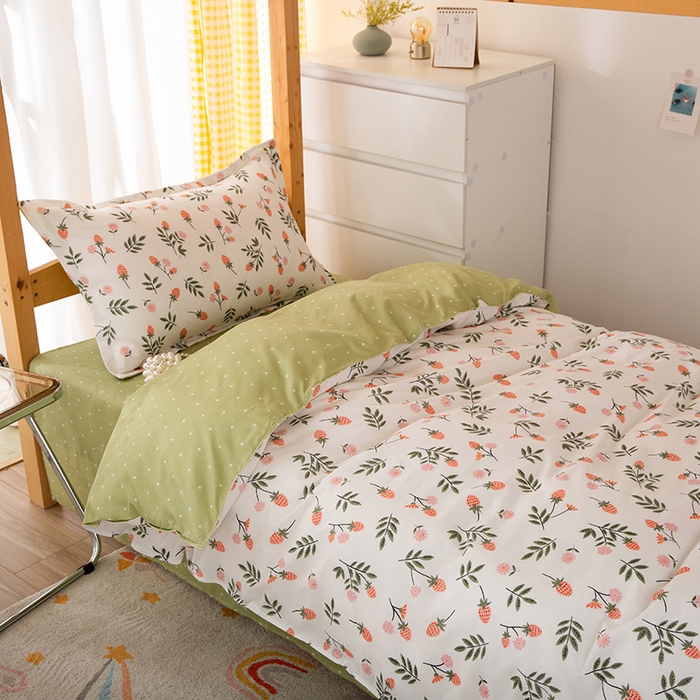 91家纺网 家纺一手货源 找家纺 友承家纺 2026新款床上用品磨毛四件套被单被套学生宿舍单人三件套被罩单件四季通用150cmx200cm 恋爱味道