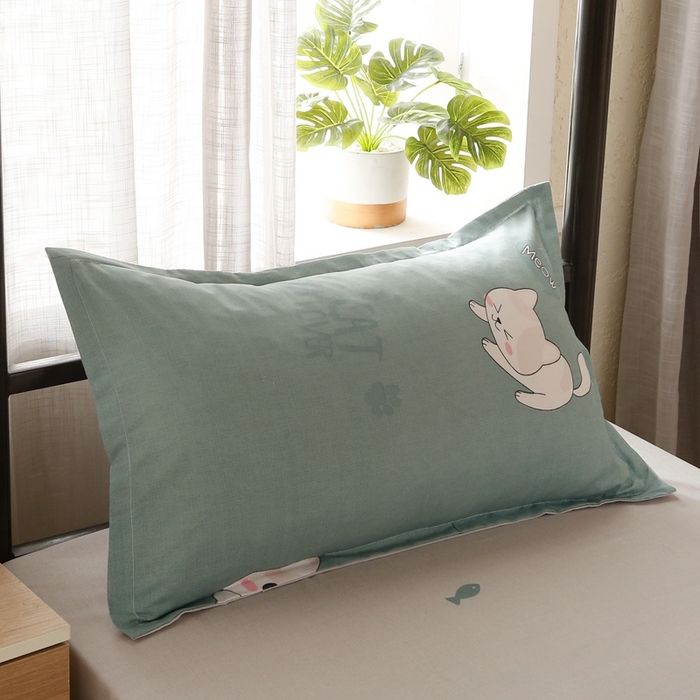 91家纺网 家纺一手货源 找家纺 友承家纺 2026新款床上用品磨毛四件套被单被套学生宿舍单人三件套被罩单件四季通用150cmx200cm 淘气猫绿