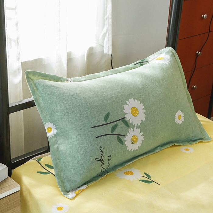 91家纺网 家纺一手货源 找家纺 友承家纺 2026新款床上用品磨毛四件套被单被套学生宿舍单人三件套被罩单件四季通用150cmx200cm 网红雏菊绿