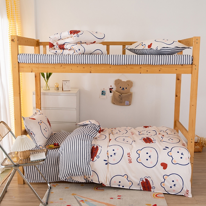 91家纺网 家纺一手货源 找家纺 友承家纺 2026新款床上用品磨毛四件套被单被套学生宿舍单人三件套被罩单件四季通用150cmx200cm 小可爱