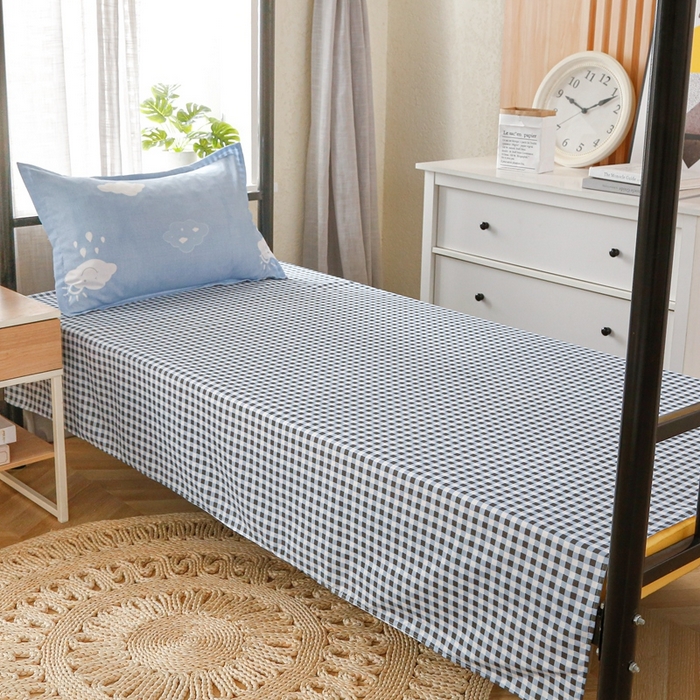 91家纺网 家纺一手货源 找家纺 友承家纺 2026新款床上用品磨毛四件套被单被套学生宿舍单人三件套被罩单件四季通用150cmx200cm 云朵