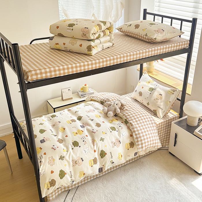 91家纺网 家纺一手货源 找家纺 友承家纺 2026新款床上用品磨毛四件套被单被套学生宿舍单人三件套被罩单件四季通用150cmx200cm 卡通乐园