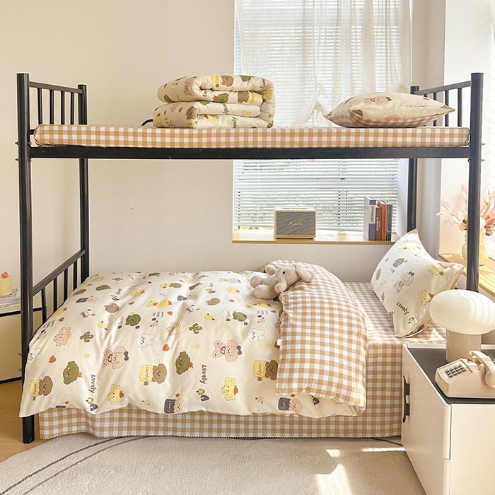 91家纺网 家纺一手货源 找家纺 友承家纺 2026新款床上用品磨毛四件套被单被套学生宿舍单人三件套被罩单件四季通用150cmx200cm 卡通乐园