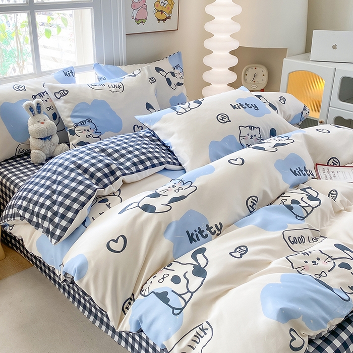 91家纺网 家纺一手货源 找家纺 （总）友承家纺 2026新款床上用品磨毛水洗棉四件套被单被套学生宿舍单人三件套被罩单件四季通用,可爱猫,初遇,期待,baby熊,爱心小熊,富士山下,海豚湾,欢乐狗米,吉祥鹿兰,鲸鱼,兰大格,恋爱味道,萌萌,慕尼黑,深海情缘,淘气猫兰,淘气猫绿,网红雏菊兰,网红雏菊绿,小可爱,小恐龙,星空之约,幸运花,云朵,字母熊米,卡通乐园