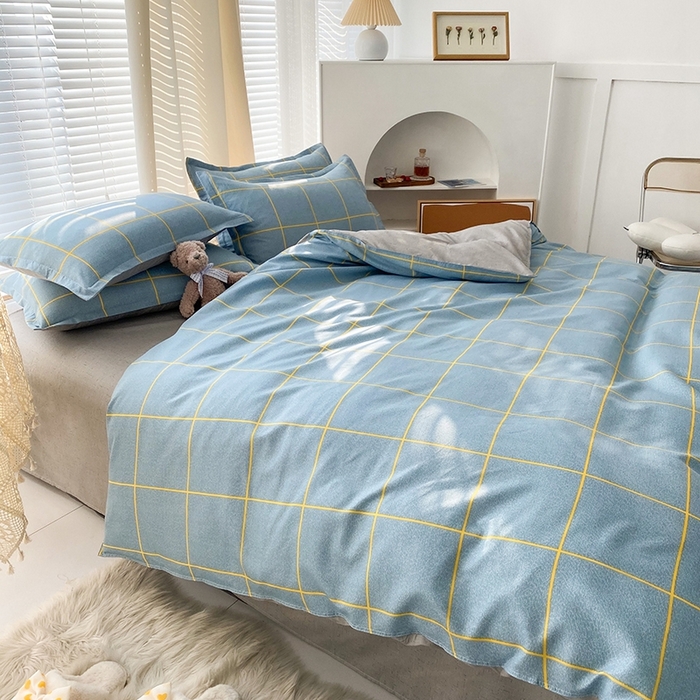 91家纺网 家纺一手货源 找家纺 友承家纺 2026新款床上用品磨毛水洗棉四件套被单被套学生宿舍单人三件套被罩单件四季通用 富士山下