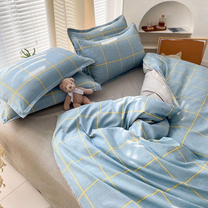 91家纺网 家纺一手货源 找家纺 友承家纺 2026新款床上用品磨毛水洗棉四件套被单被套学生宿舍单人三件套被罩单件四季通用 富士山下