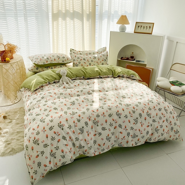 91家纺网 家纺一手货源 找家纺 友承家纺 2026新款床上用品磨毛水洗棉四件套被单被套学生宿舍单人三件套被罩单件四季通用 恋爱味道