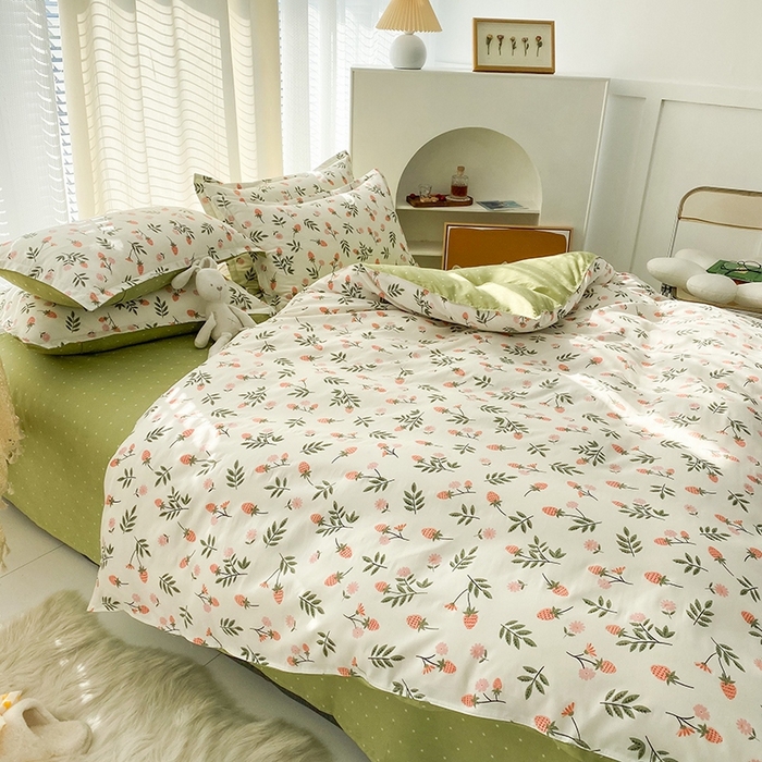 91家纺网 家纺一手货源 找家纺 友承家纺 2026新款床上用品磨毛水洗棉四件套被单被套学生宿舍单人三件套被罩单件四季通用 恋爱味道