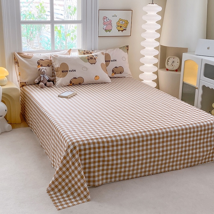 91家纺网 家纺一手货源 找家纺 友承家纺 2026新款床上用品磨毛水洗棉四件套被单被套学生宿舍单人三件套被罩单件四季通用 萌萌