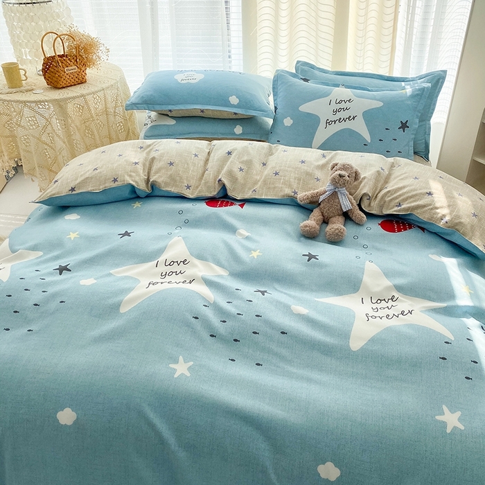 91家纺网 家纺一手货源 找家纺 友承家纺 2026新款床上用品磨毛水洗棉四件套被单被套学生宿舍单人三件套被罩单件四季通用 深海情缘