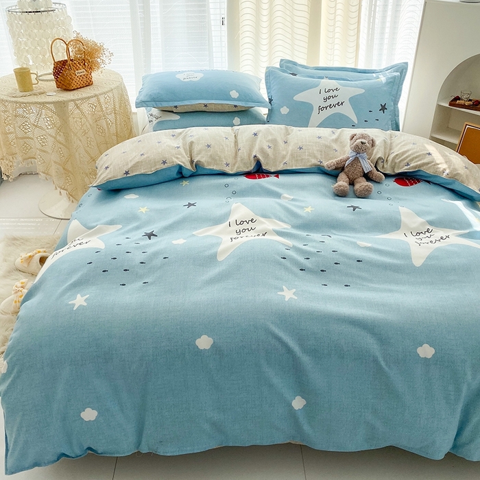 91家纺网 家纺一手货源 找家纺 友承家纺 2026新款床上用品磨毛水洗棉四件套被单被套学生宿舍单人三件套被罩单件四季通用 深海情缘