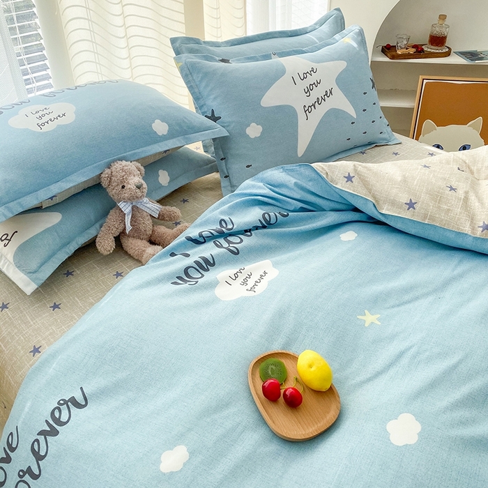 91家纺网 家纺一手货源 找家纺 友承家纺 2026新款床上用品磨毛水洗棉四件套被单被套学生宿舍单人三件套被罩单件四季通用 深海情缘