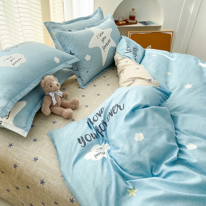 91家纺网 家纺一手货源 找家纺 友承家纺 2026新款床上用品磨毛水洗棉四件套被单被套学生宿舍单人三件套被罩单件四季通用 深海情缘