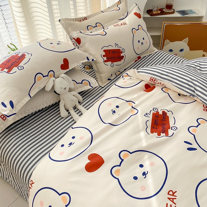 91家纺网 家纺一手货源 找家纺 友承家纺 2026新款床上用品磨毛水洗棉四件套被单被套学生宿舍单人三件套被罩单件四季通用 小可爱