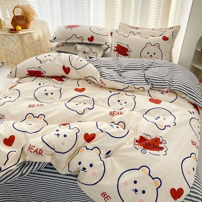 91家纺网 家纺一手货源 找家纺 友承家纺 2026新款床上用品磨毛水洗棉四件套被单被套学生宿舍单人三件套被罩单件四季通用 小可爱