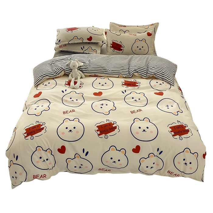 91家纺网 家纺一手货源 找家纺 友承家纺 2026新款床上用品磨毛水洗棉四件套被单被套学生宿舍单人三件套被罩单件四季通用 小可爱